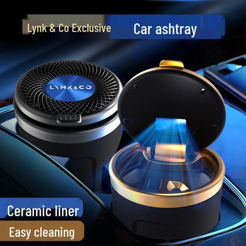 LED Ashtray with Cover for Lynk & Co Models 03, 09, 01, 06, 05, 02, ZERO New Energy.