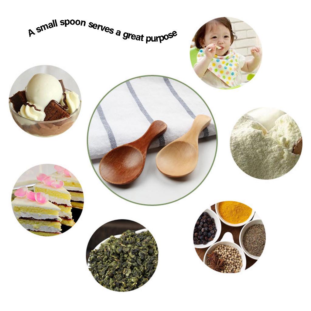 Small Wooden Spoon Tea Seasoning Powder 8X3.5cm Cooking Tools Kitchen Gadgets