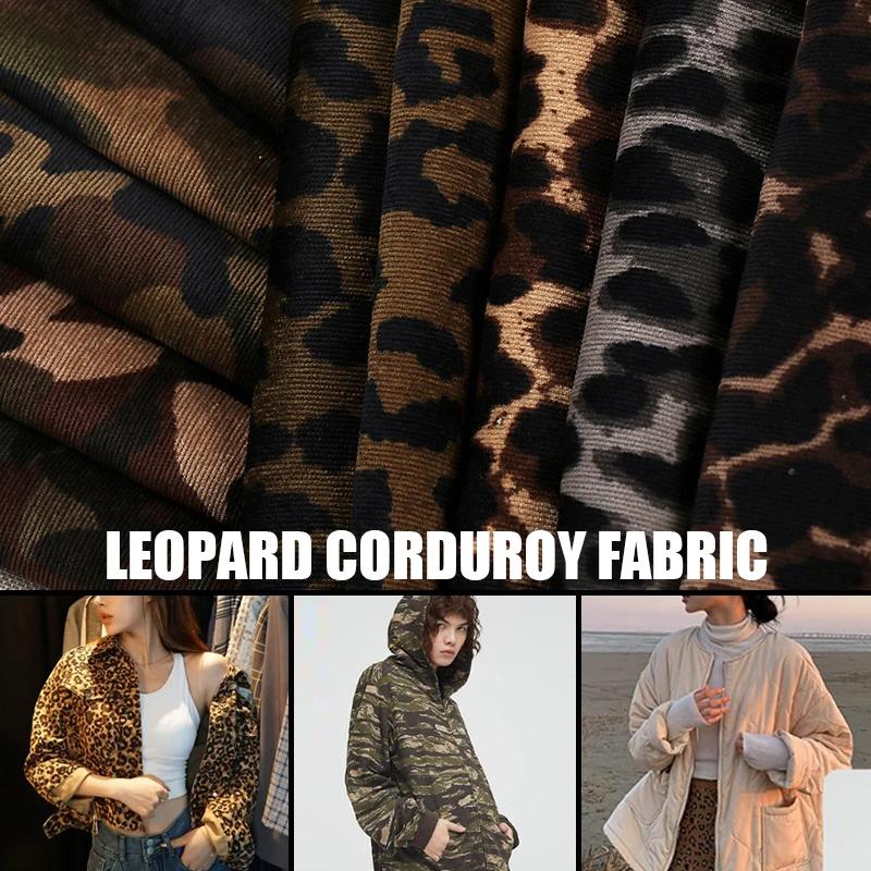 100*150cm Stoff mit Leopardenmuster Weicher Samt Kordstoff zum Nähen Kleid Hosen Kinderkleidung Vorhang Tasche Bekleidung Handwerk