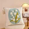 Pillowcase Artistic Flower Stitching Cotton Canvas Pillow Cover Breathable Sofa Bed Accent Piece Pillow Sham