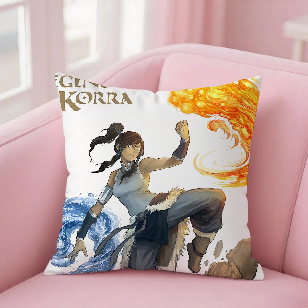 Cartoon A-Star The Legend Korra Pillow Case Square Double-Sided Printing Short Plush Sofa Cushion Cover Bedroom Bedside Pillow