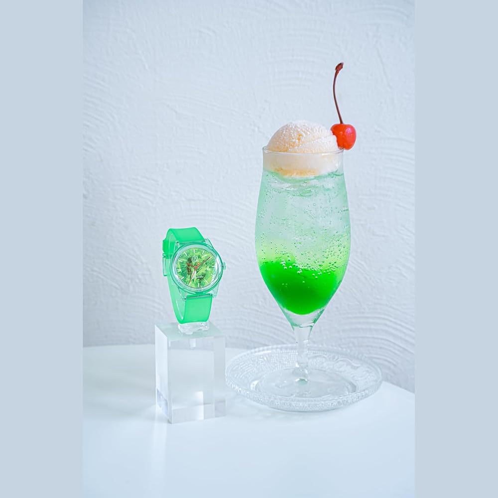 Q&Q SmileSolar Solar Watch, Analog, Solar, Travel Cafe Collaboration Model "Gensui" R02A-508VK, Green