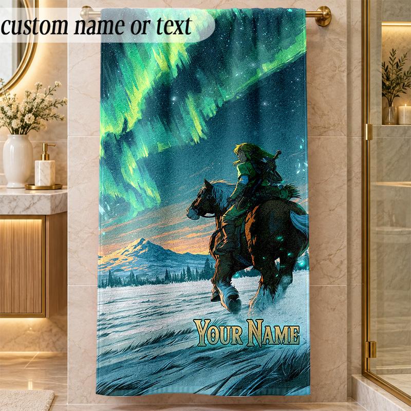 Beach TowelZelda Custom Name Text Personalized Soft Towel for Beach Pool Indoor Home Decor Gift
