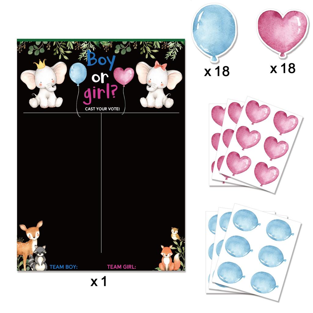 Baby Reveal Party Game Card Set - Gender Prediction & Baby Shower Activity Games for Birthday Party Including 'Baby Bingo'