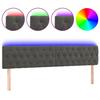 VidaXL Tête de Lit à LED Meuble de Chambre à Coucher Accessoire de Lit Double Tête de Cadre de Lit Intérieur Gris Foncé 3122009