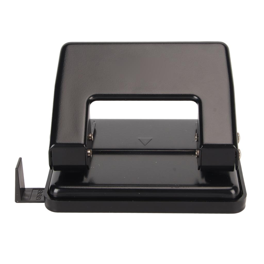 2 Hole Punch Handheld Antislip Effort Saving Heavy Duty Black Daily Paper Puncher for Classroom Offi