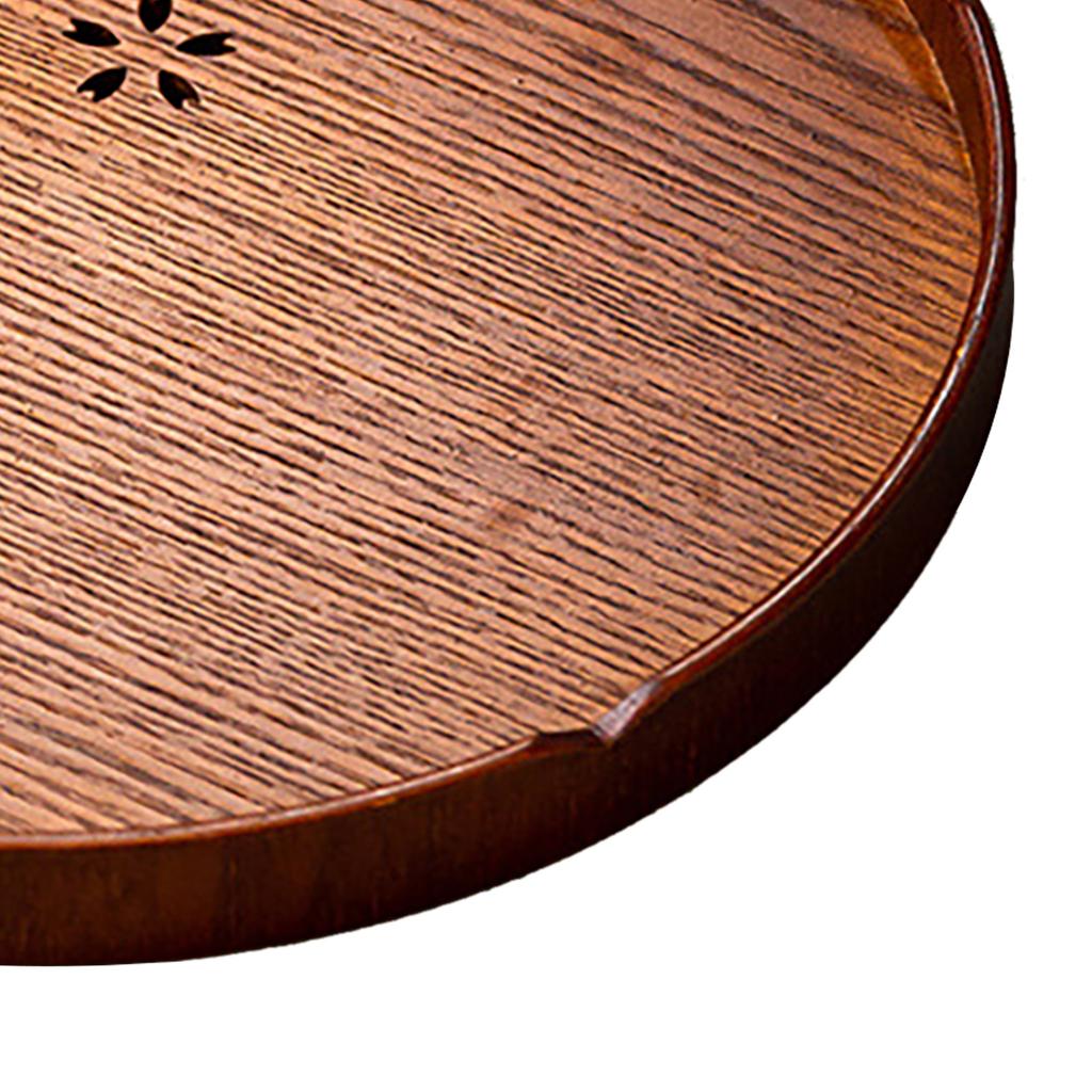 Tee Tablett Kirschblütenmuster Holz Teeplatte Grüntee Backen Servierplatte für Zuhause Teehaus Rund