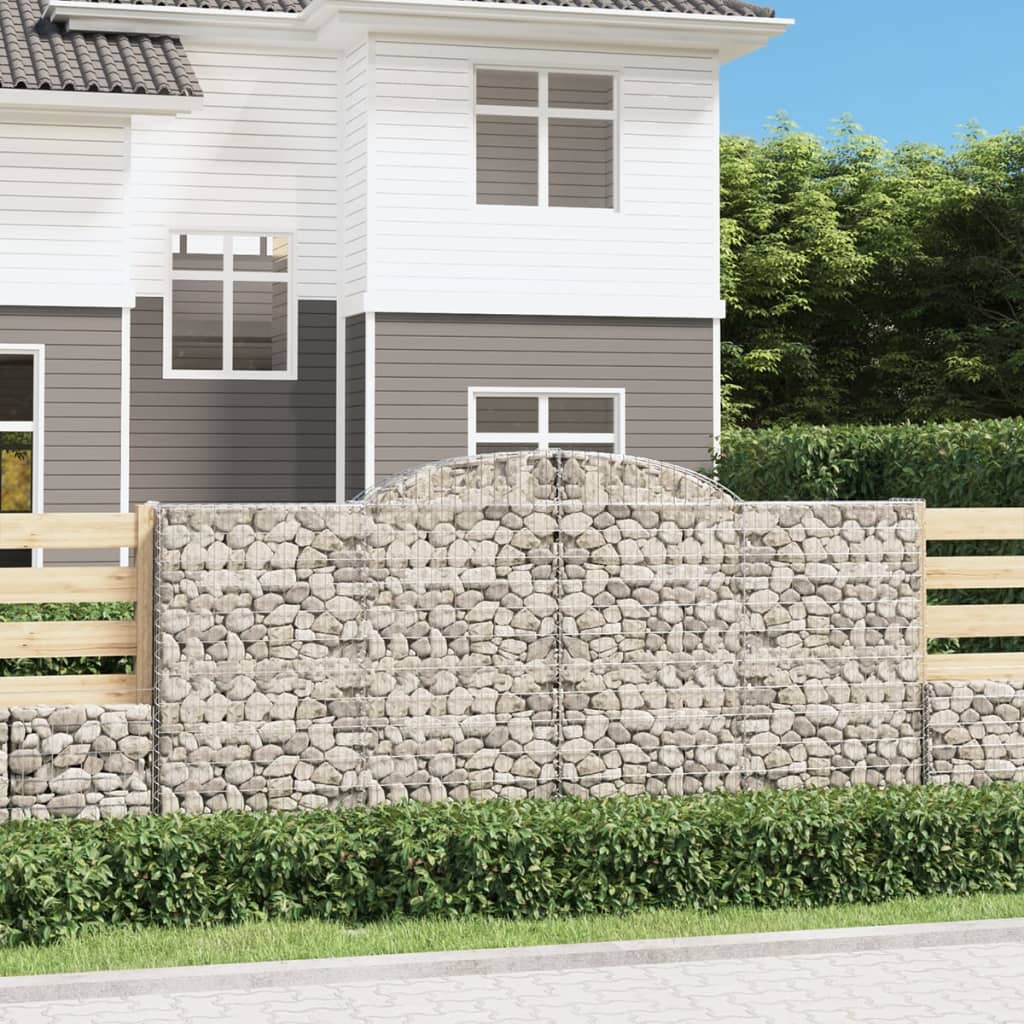 Vidaxl Kosze Gabionowe, 9 Szt, 300X50X140/160 Cm, Galwanizowane Żelazo
