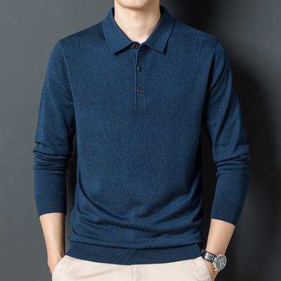Spring New Men's Long-sleeved Sweater Casual Korean Style Men's Solid Color Lapel Sweater for Men