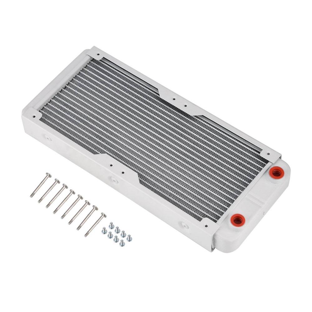 240mm /360mm Size Aluminum Radiator 18 Tube G1/4 Thread Water Cooling Radiator White High Performance Computer Cooler