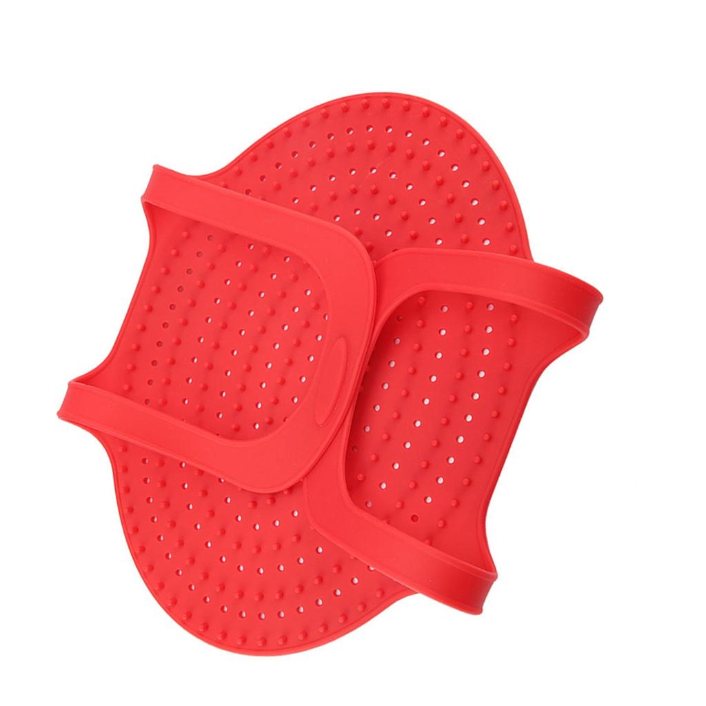 Food Grade Silicone Heat Resistant Turkey Lifter Non Stick Poultry Cooking Mat(Red)