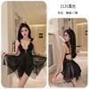 Sexy pure desire mesh nightdress chest pad erotic underwear women's perspective lace seduction pajamas