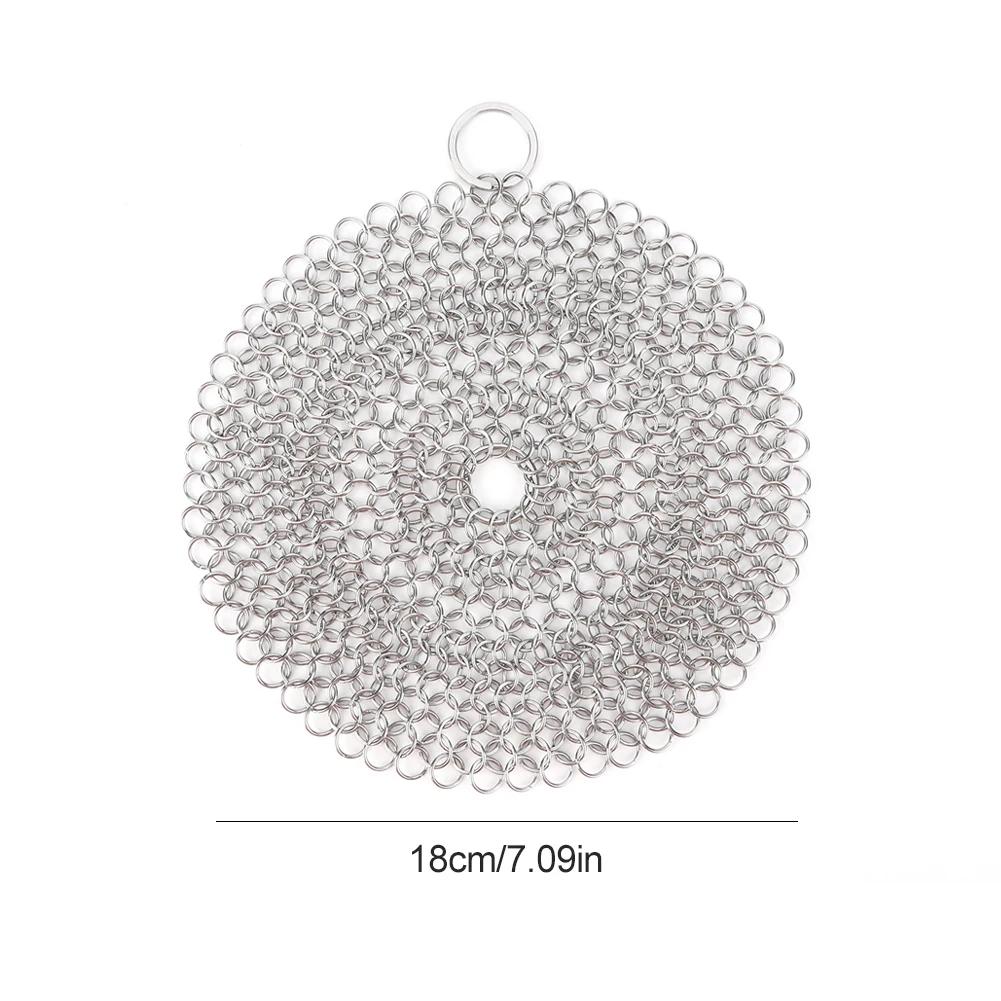 Cast Iron Cleaner with Hanging Ring Cast Iron Scrubber Stainless Steel Pot Pans Cleaning Scrubber for Griddle Skillet Dutch Oven