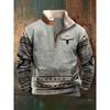 Spring And Autumn New Men'S Long Sleeve Half Zipper Printed Casual Fashion Trend Jacket