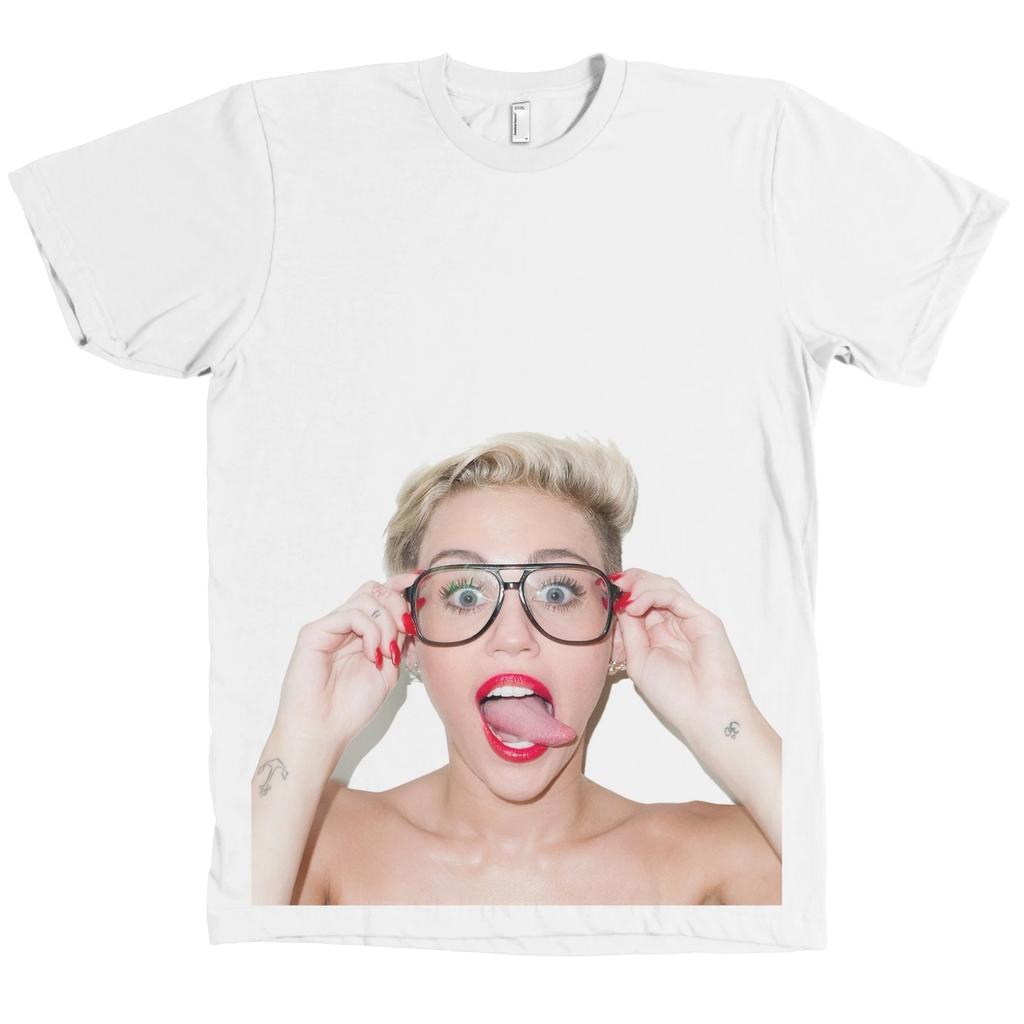 Miley Cyrus Tongue Out Bella + Canvas T Shirt Hannah Montana Tee Bangerz NEW