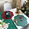 Artificial Leather Leather Placemats Flower Shaped Waterproof Tableware Mat Solid Color Heat-Resistant Placemats
