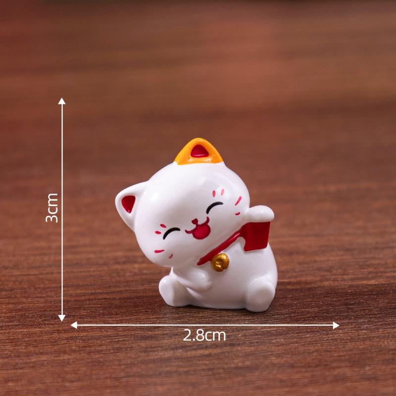 Cute New Year Maneki Neko Figurines,Cute Grain DecorationsBlind Bag AccessoriesDesktop Car Trinkets