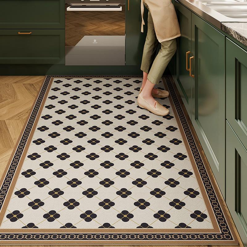 American Retro Carpets for Living Room Home Washable Kitchen Special Floor Mat Large Area Anti-fouling Carpet Pvc Leather Rug