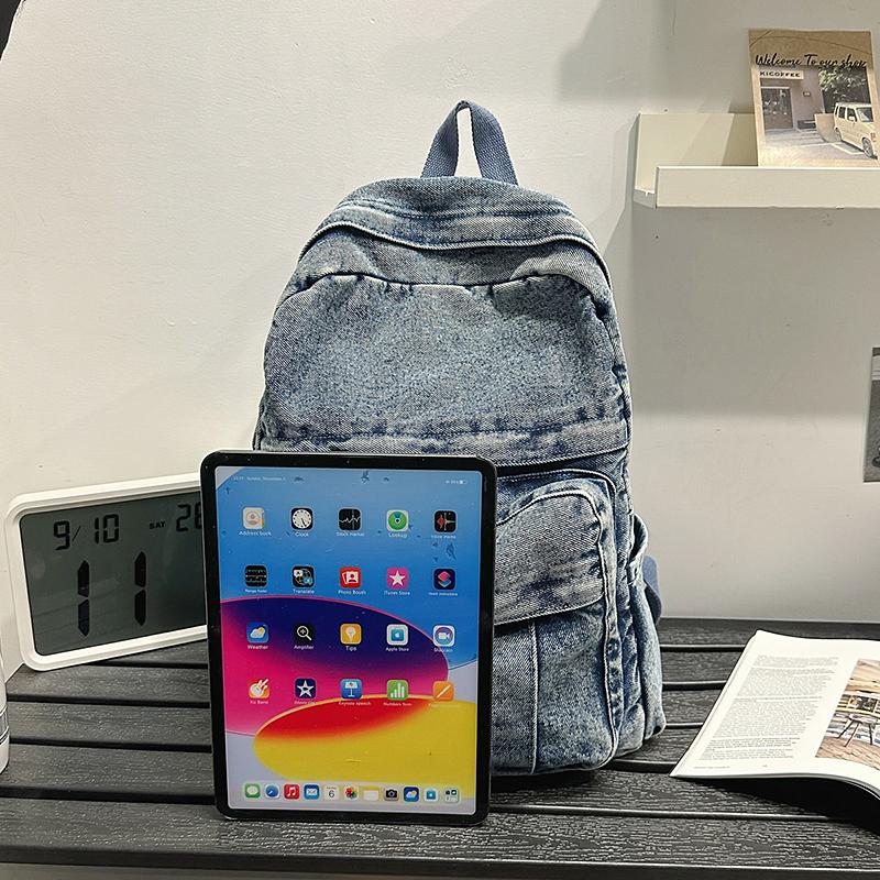 Denim Backpack Student Schoolbag Women's Travel Backpack