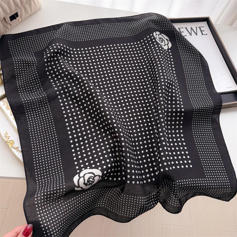 Eșarfă elegantă de mătase 2025: Design japonez și coreean, Stil subțire de vară, Protecție pentru gât