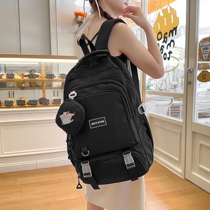 Schoolbag Schoolbag Ins Girls New Large Capacity Fashion Simple Versatile Junior High School High School Student Backpack
