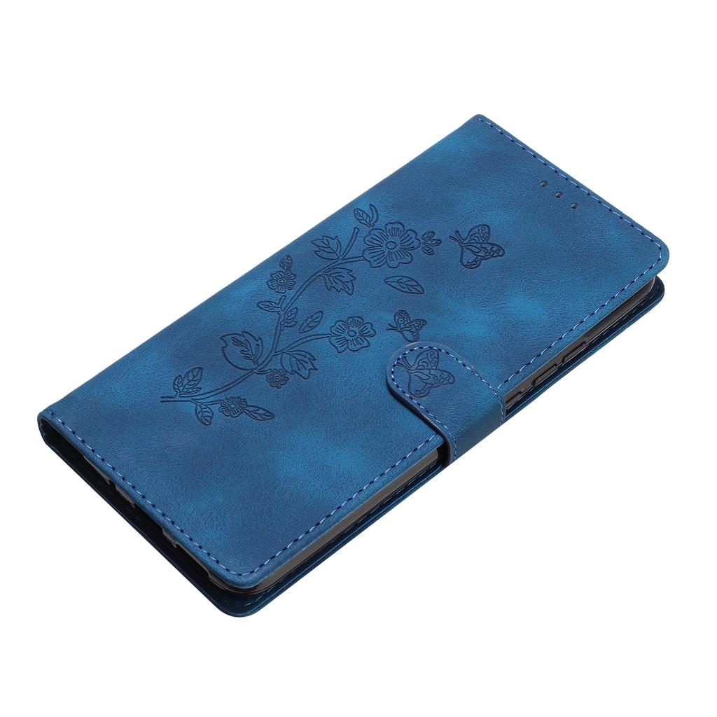 For Honor X9c 5G Case Leather Imprinted Flower Phone Cover Wallet with Wrist Strap