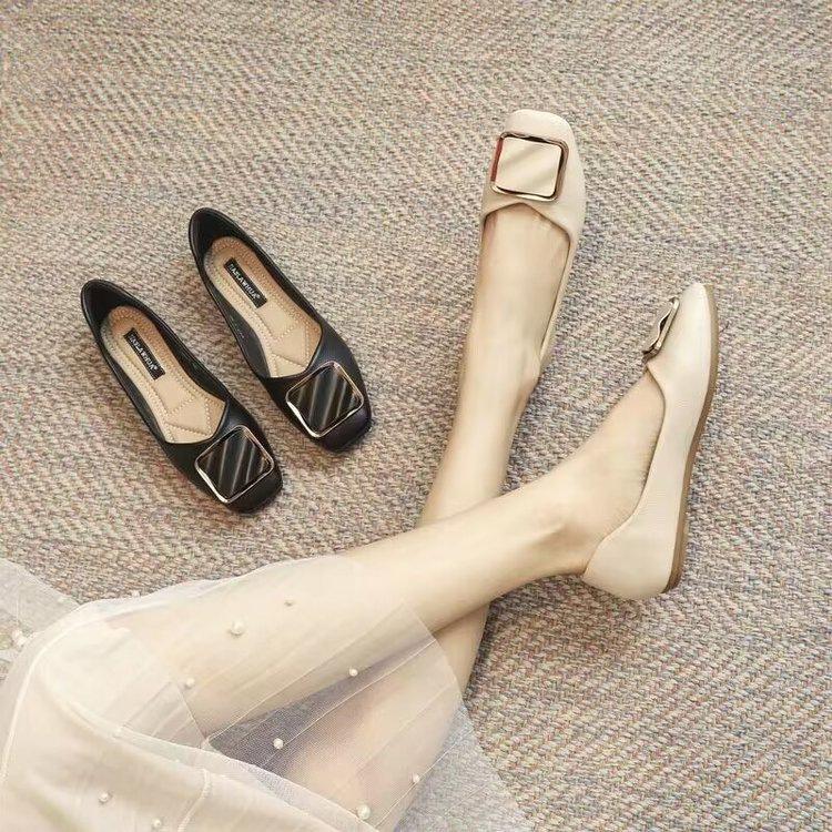Comfortable single shoes, new autumn gentle evening breeze soft-soled flat shoes, shallow mouth Doudou shoes