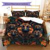 Bulldog German Shepherd Pattern Bedding Quilt Set Quilt Cover Pillowcase Home Decoration Gift (1 * Duvet Cover + 2 * Pillowcase, Without Core)