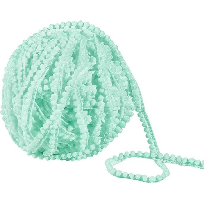 NBEADS 50 Yards Mini Pom Poms Trims, 3/8 inch Ball Fringe Trim Sewing Ribbon Crafts Pompoms Tassel Lace for Sewing Pillow Clothing DIY Crafts Party