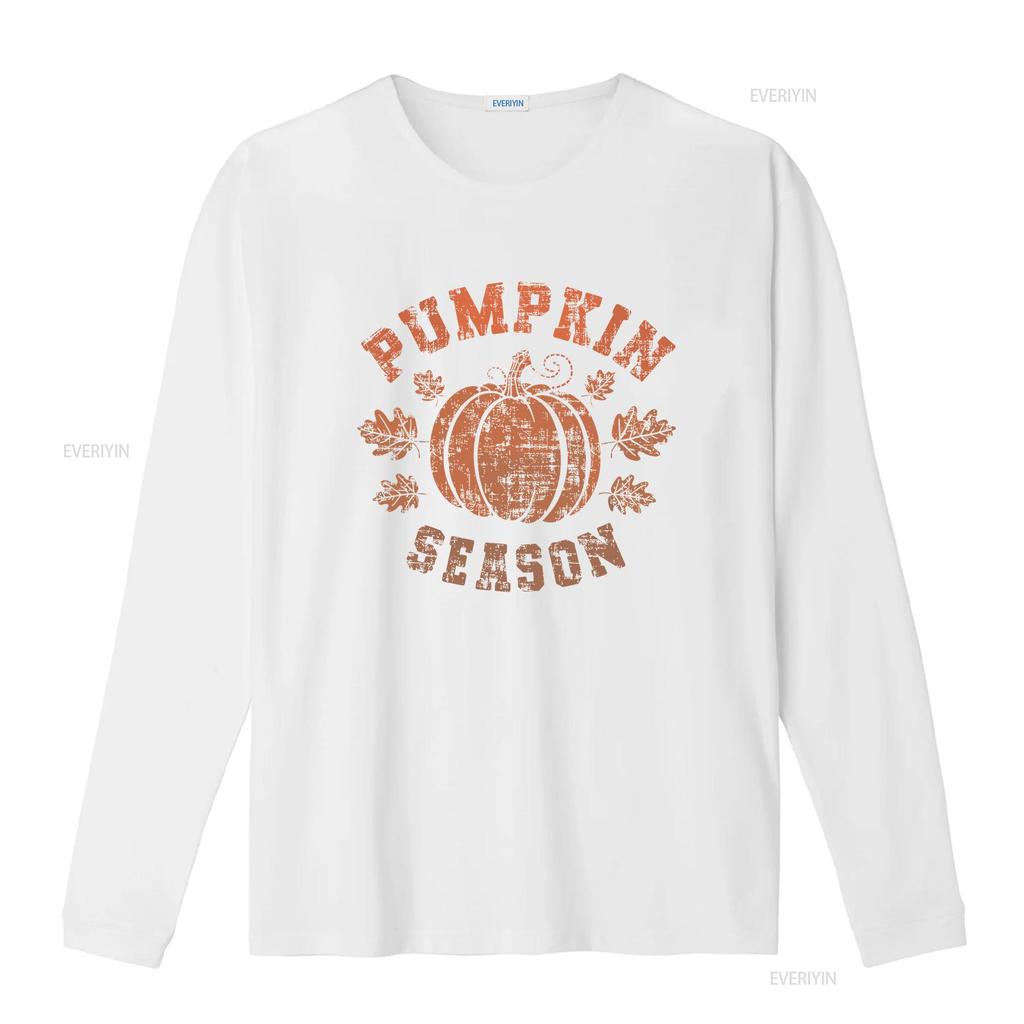 Pumpkin Season Distressed T Shirt Fall Halloween Vintage Style orange leafs thanksgiving autumn vintage Washed Stylish graphic