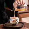 130ml Ceramic Tea Cup Tiger Pattern White Porcelain Kung Fu Tea Set