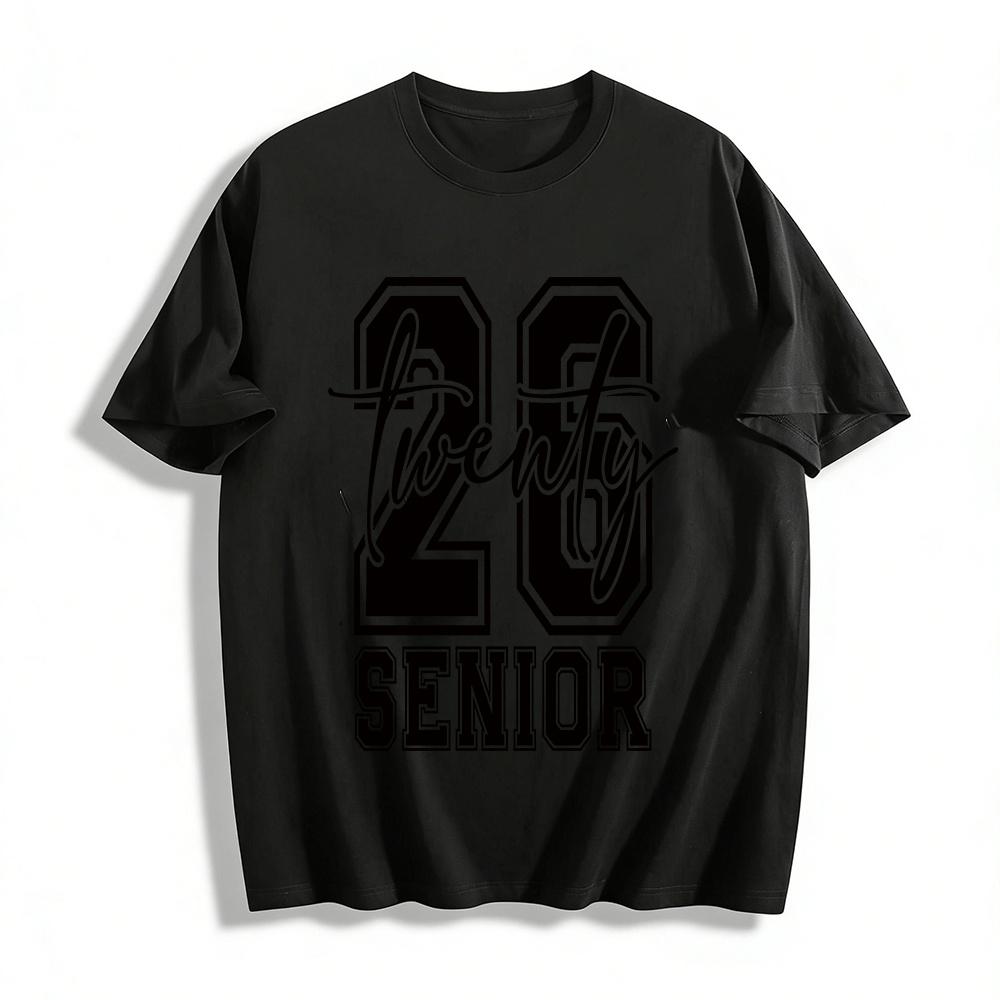 

Class of 2026 Senior Graphic Casual Top College Style Graduation Tee Pure cotton T-shirt XXS