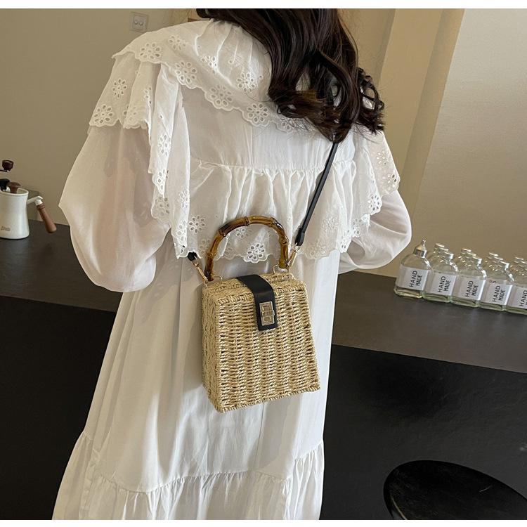Women's 2024 Spring Retro Rattan Crossbody Bag - Pastoral Mori Girl Style