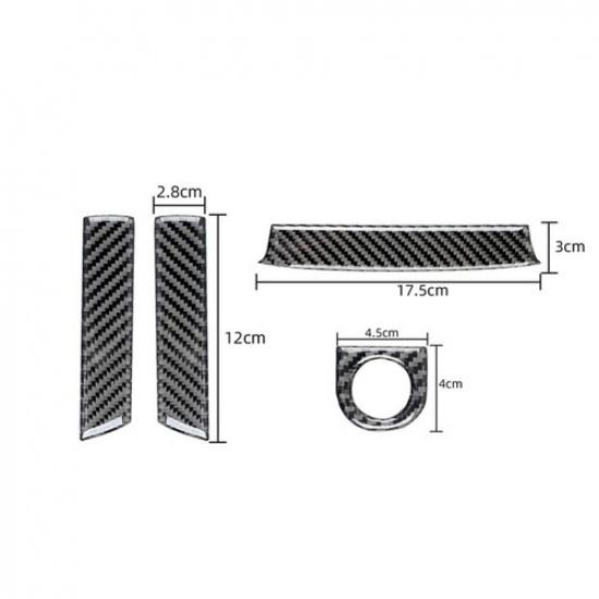 4Pcs Carbon Fiber Interior Center Storage Cover Trim For Subaru Forester