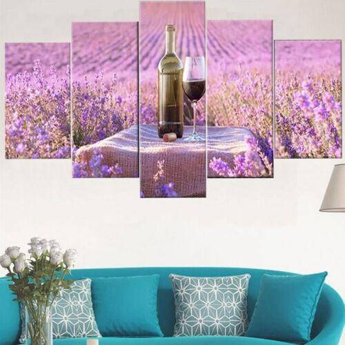 5Pcs Poster Wine Canvas Wall Home Decor No Framed 5 Pieces Art Pictures Paintings HD Print 5 Panel Room Decor Modern Abstract