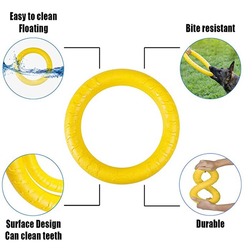 Haustier Flugscheiben Trainingsring Zerrspielzeug Hundespielzeug für Große Hunde Bissfeste Kauspielzeugball Schwimmender Welpe Interaktives Zubehör