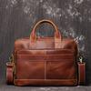 Leather Men'S Handbag Crazy Horse Leather Women'S One Shoulder Oblique Briefcase Large Capacity Computer Bag