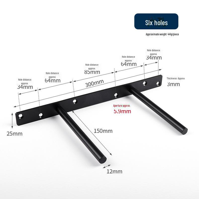 

Черный двойной Т-образный невидимый кронштейн для полки для одного яруса