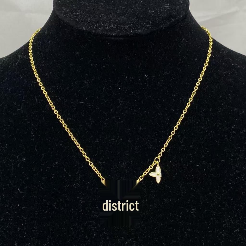 New Donkey Four-Flower Zircon Necklace: High-Quality Classic Four-Leaf Diamond Design