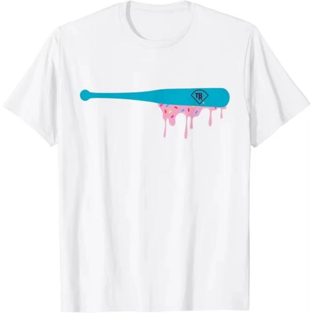 

Футболка с бейсбольной битой и брызгами, юмористическая спортивная одежда, футболки с короткими рукавами, топы, блузки с короткими рукавами, подарки XXXL