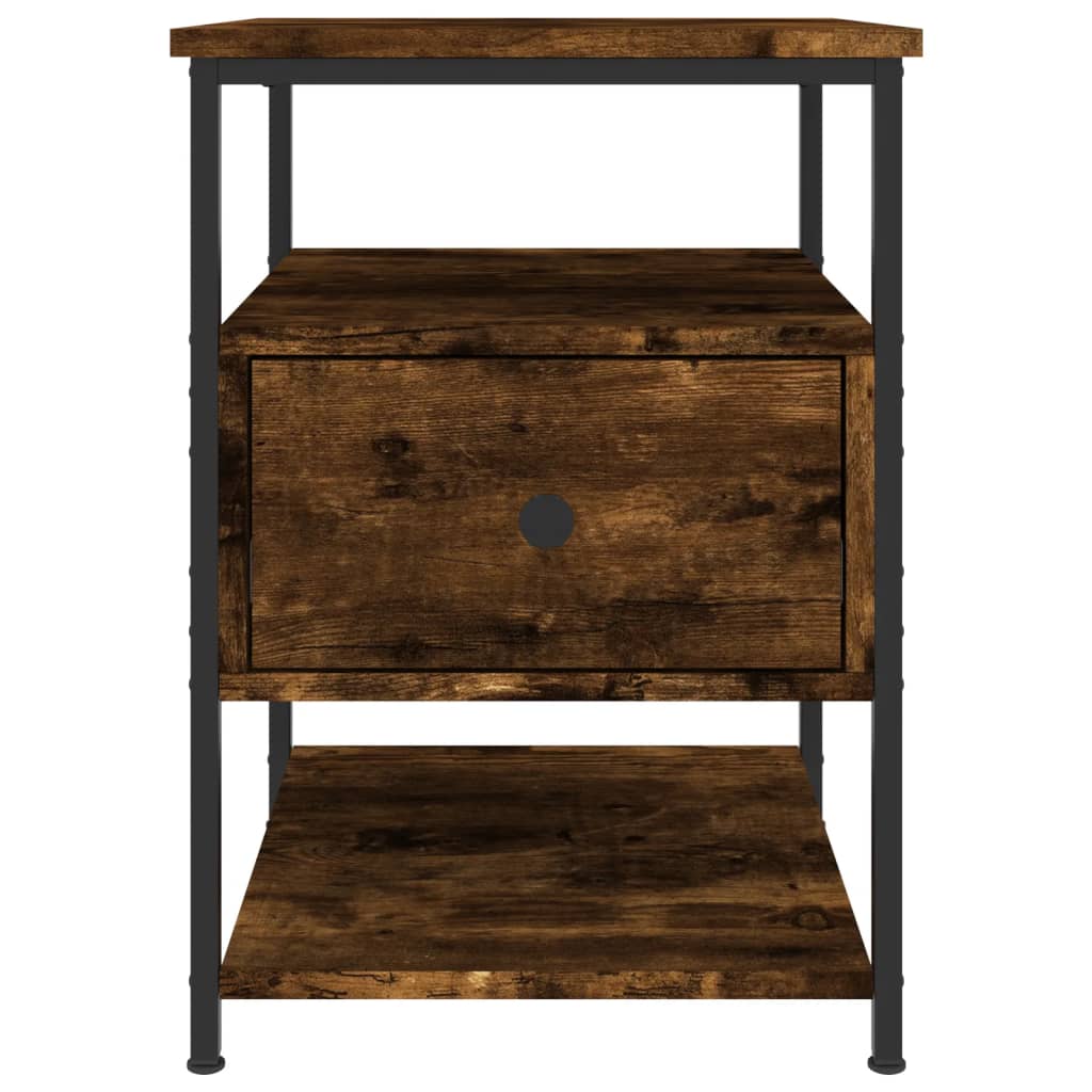Nightstand Smoked Oak 40 X 42 X 56 Cm Engineered Wood
