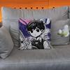 O-Omori Game Pillow Case Square Double-Sided Printing Short Plush Sofa Cushion Cover Bedroom Bedside Pillow