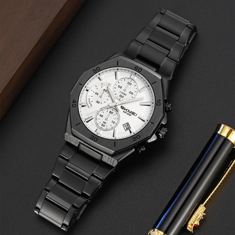 Skmei Men Watch Business Militray Wristwatch 6-Hand Chronograph Quartz Casual Fashion Luxury Relogio Masculino