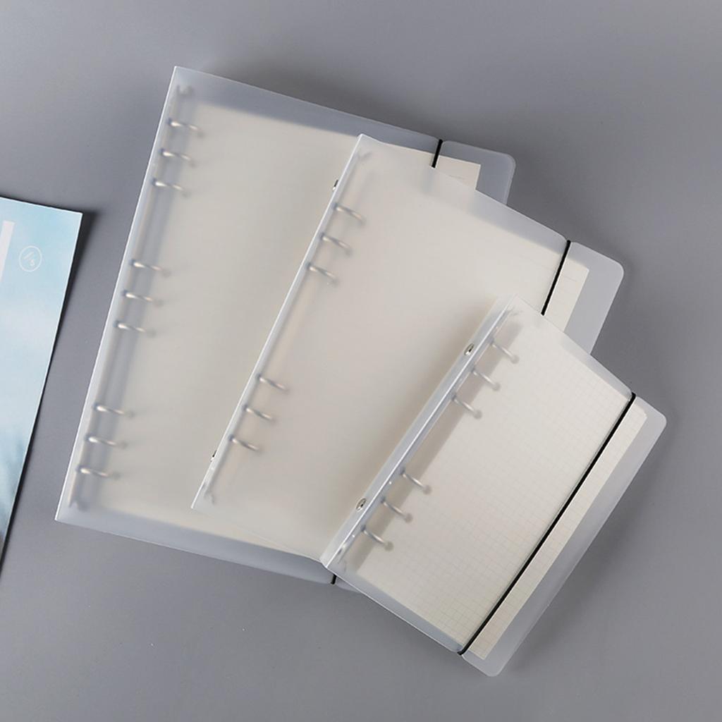 Clear Binder PP Frosted Surface 6 Holes Portable Notebook Binder for School Office Meeting A5