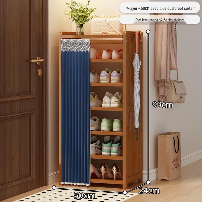 Bamboo Shoe Rack: Multi-Layer Dustproof Cabinet for Compact Home Storage