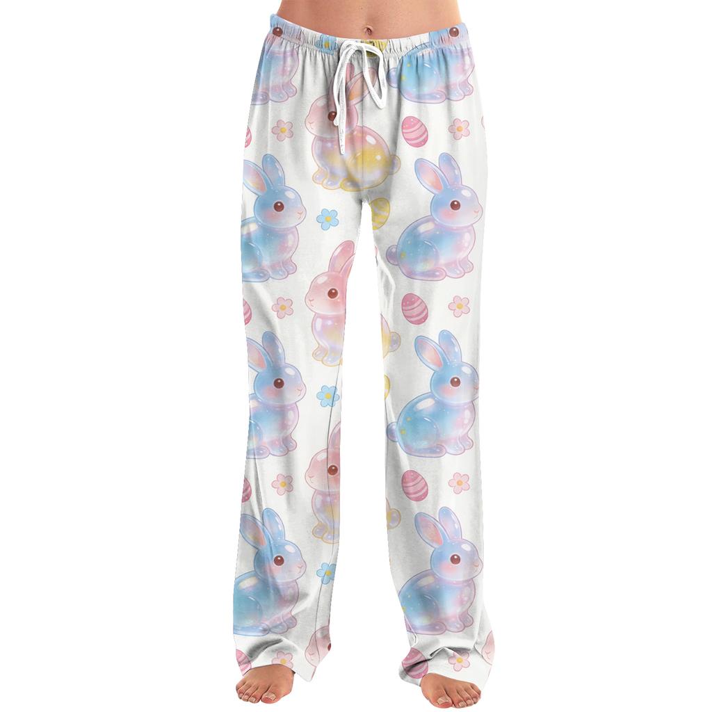 Modische lockere Freizeit-Hose für Damen mit Easter-Cartoon-Print