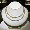 High Quality Iced Out Bling Sparking Clear Cubic Zirconia CZ Paved Star Starburst Charm Choker Necklace For Women