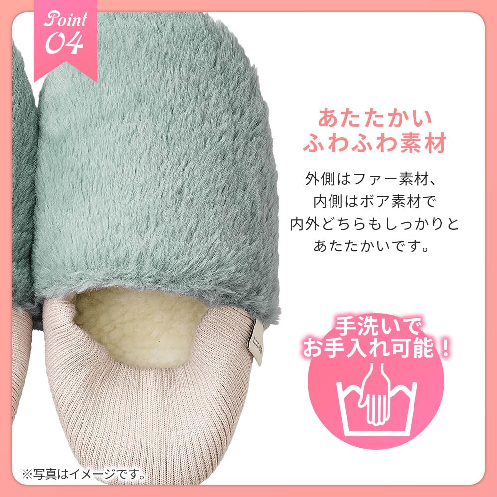 LADONNA Microwave-Ready Gel Hot Water Bottle and Warm Slippers with Pockets (Sage Green)