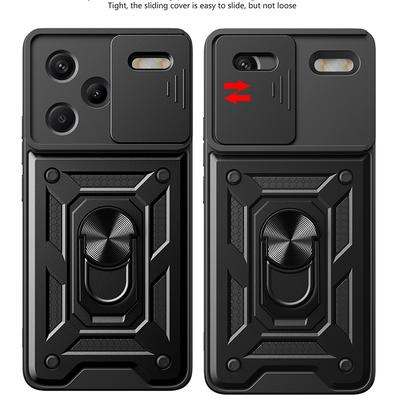 Pro Xiaomi Redmi Note 13 Pro + Pouzdro Redmi Note 13 pro Plus Magnetický Kroužek Držák Pancéřové Pouzdro na Telefon Posuvný Kryt Kamery Zadní Kryt