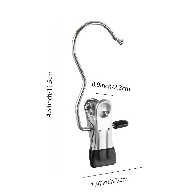 5pcs Stainless Steel Foldable 3-Shaped Hook Clips - Multifunctional Clothes Drying Clips with Non-Slip, Non-Marking, Rust-Proof Design - Perfect